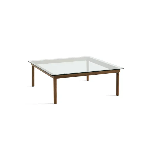 Tables Basses & D'Appoint^Hay Table Basse Kofi Noyer Massif & Verre Clair - L 100 X L 100 X H 36 Cm