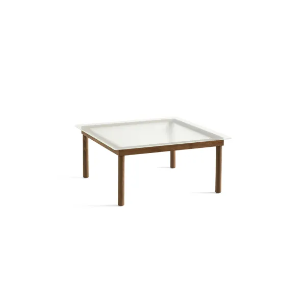 Tables Basses & D'Appoint^Hay Table Basse Kofi Noyer Massif & Verre Roseau Transparent - L 80 X L 80 X H 36 Cm