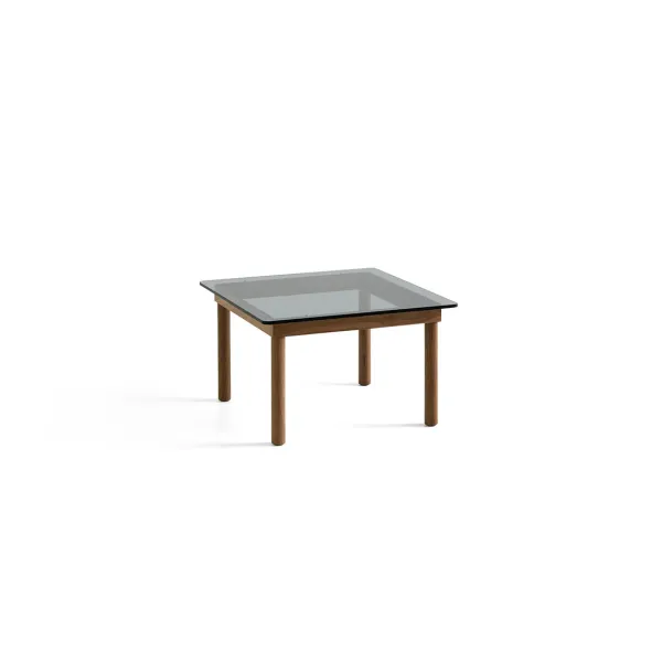 Tables Basses & D'Appoint^Hay Table Basse Kofi Noyer Massif & Verre Teinte Gris - L 60 X L 60 X H 36 Cm