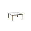 Tables Basses & D'Appoint^Hay Table Basse Kofi Noyer Massif & Verre Clair - L 80 X L 80 X H 36 Cm
