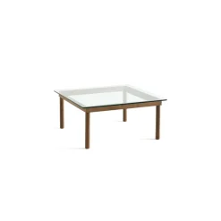 Tables Basses & D'Appoint^Hay Table Basse Kofi Noyer Massif & Verre Clair - L 80 X L 80 X H 36 Cm