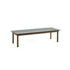 Tables Basses & D'Appoint^Hay Table Basse Kofi Noyer Massif & Verre Teinte Gris - L 140 X L 50 X H 36 Cm