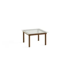 Tables Basses & D'Appoint^Hay Table Basse Kofi Noyer Massif & Verre Roseau Transparent - L 60 X L 60 X H 36 Cm