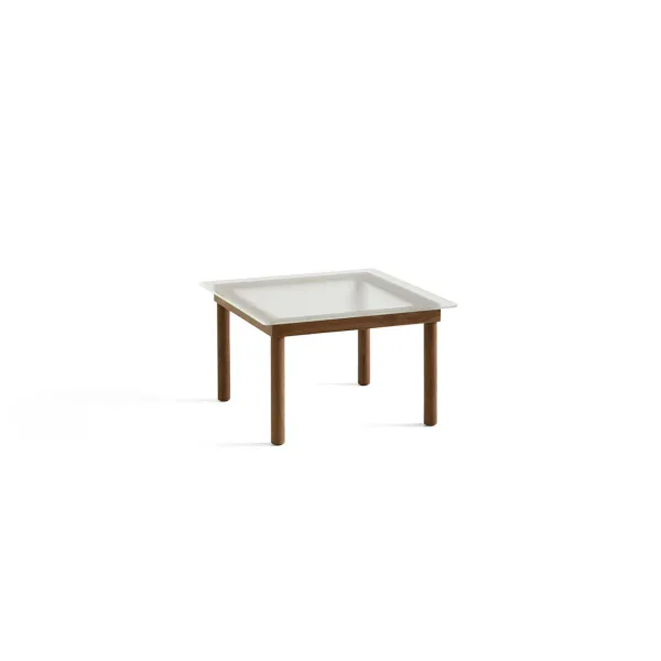 Tables Basses & D'Appoint^Hay Table Basse Kofi Noyer Massif & Verre Roseau Transparent - L 60 X L 60 X H 36 Cm