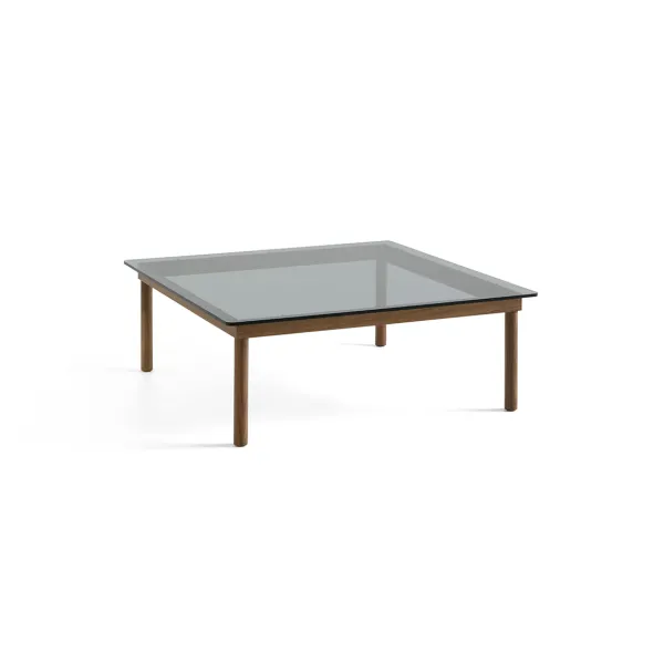 Tables Basses & D'Appoint^Hay Table Basse Kofi Noyer Massif & Verre Teinte Gris - L 100 X L 100 X H 36 Cm