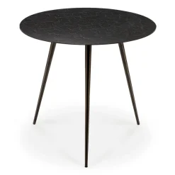 Tables Basses & D'Appoint^Ethnicraft Table Basse Luna - Lava - Noir - O 50 X H 45 Cm