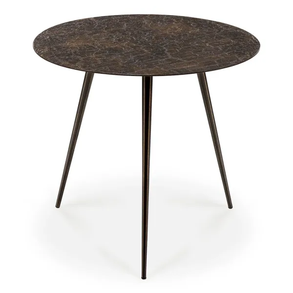 Tables Basses & D'Appoint^Ethnicraft Table Basse Luna - Lava - Whisky - O 50 X H 45 Cm