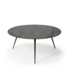 Tables Basses & D'Appoint^Ethnicraft Table Basse Luna - Lava Linear - Whisky - O 80 X H 35 Cm