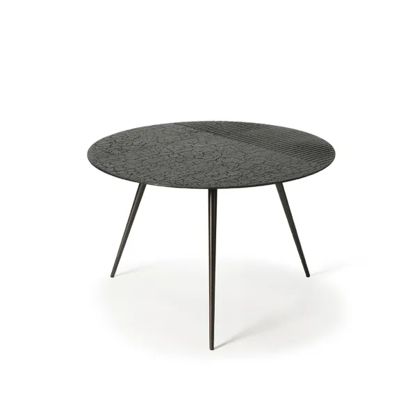 Tables Basses & D'Appoint^Ethnicraft Table Basse Luna En Mineaux - Noir - O 65 X H 41 Cm