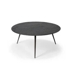 Tables Basses & D'Appoint^Ethnicraft Table Basse Luna En Mineaux - Noir - O 80 X H 35 Cm
