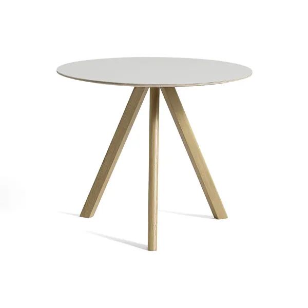 Tables À Manger^Hay Table Cph20 Ronde Chene Clair Huile & Linoleum - Creme