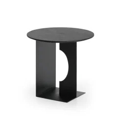 Tables Basses & D'Appoint^Ethnicraft Table D'Appoint Arc En Teck Noir Verni - O 50 Cm