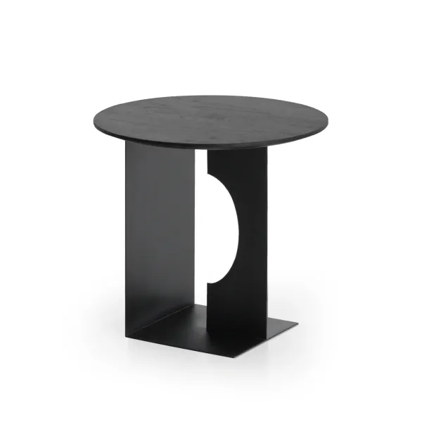 Tables Basses & D'Appoint^Ethnicraft Table D'Appoint Arc En Teck Noir Verni - O 50 Cm