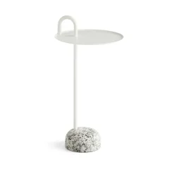 Tables Basses & D'Appoint^Hay Table D'Appoint Bowler En Acier Et Granit - Blanc Creme