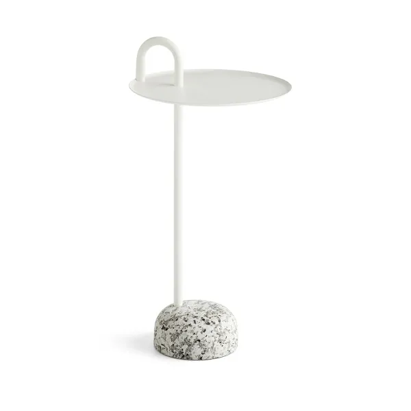 Tables Basses & D'Appoint^Hay Table D'Appoint Bowler En Acier Et Granit - Blanc Creme