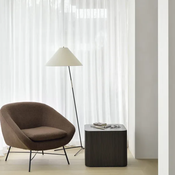 Tables Basses & D'Appoint^Ethnicraft Table D'Appoint Carree Roller Max En Acajou - Marron
