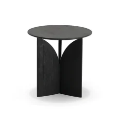 Tables Basses & D'Appoint^Ethnicraft Table D'Appoint Fin En Teck Noir Verni - O 50 Cm