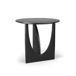 Tables Basses & D'Appoint^Ethnicraft Table D'Appoint Geometric En Chene Noir Verni - O 51 X H 50 Cm