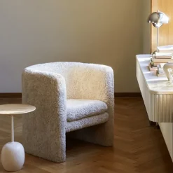 Tables Basses & D'Appoint^And Tradition Table D'Appoint Lato Ln8 Chene / Marbre Crema Diva - O 40 Cm
