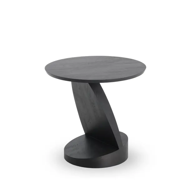 Tables Basses & D'Appoint^Ethnicraft Table D'Appoint Oblic En Teck Noir Verni - O 52 Cm