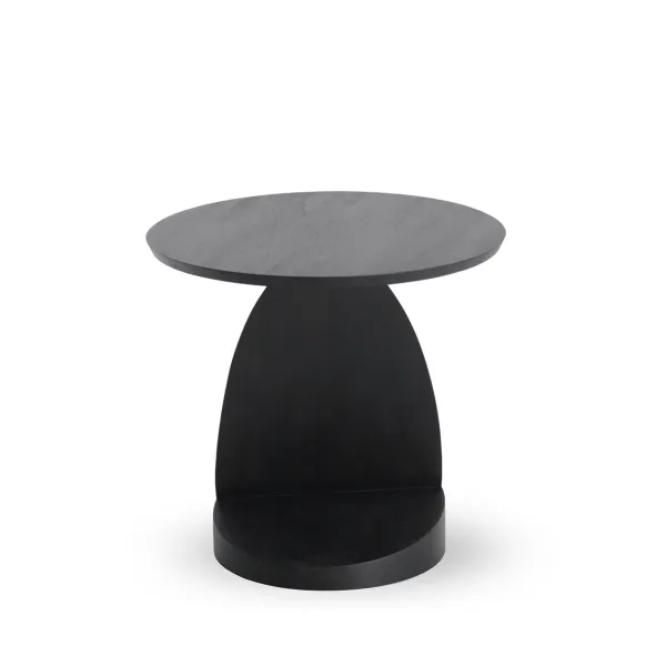 Tables Basses & D'Appoint^Ethnicraft Table D'Appoint Oblic En Teck Noir Verni - O 52 Cm