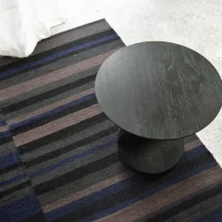 Tables Basses & D'Appoint^Ethnicraft Table D'Appoint Oblic En Teck Noir Verni - O 52 Cm