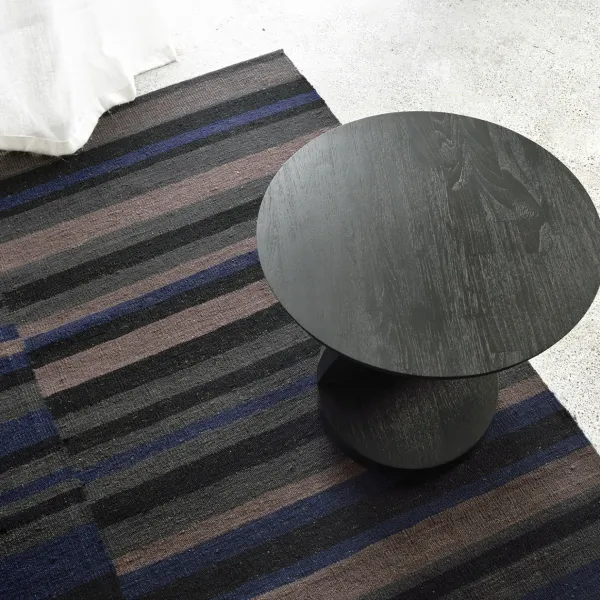 Tables Basses & D'Appoint^Ethnicraft Table D'Appoint Oblic En Teck Noir Verni - O 52 Cm