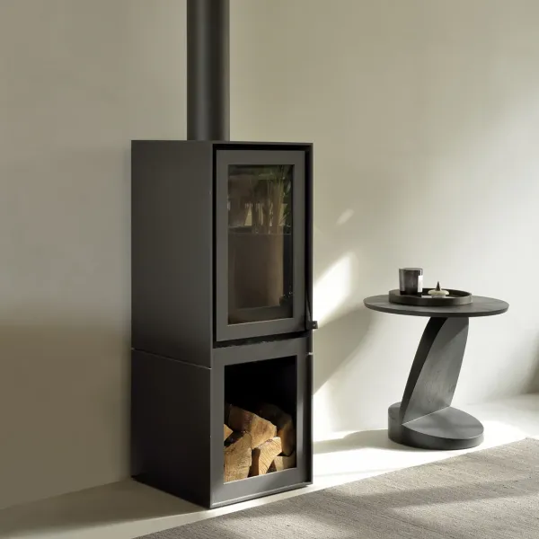 Tables Basses & D'Appoint^Ethnicraft Table D'Appoint Oblic En Teck Noir Verni - O 52 Cm