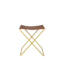 Chaises^Broste Copenhagen Tabouret Pliant Nola Cuir Et Fer - 39 X 31 X 45 Cm - Harvest Or