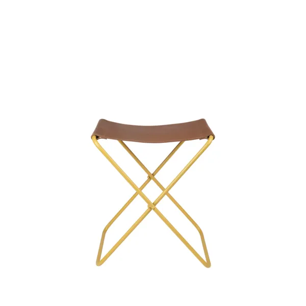 Chaises^Broste Copenhagen Tabouret Pliant Nola Cuir Et Fer - 39 X 31 X 45 Cm - Harvest Or
