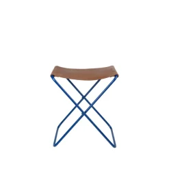 Chaises^Broste Copenhagen Tabouret Pliant Nola Cuir Et Fer - 39 X 31 X 45 Cm - Intense Bleu