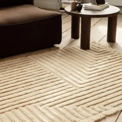 Tapis^Ferm Living Tapis Crease En Laine Plissee - 140 X 200 Cm - Sable Clair