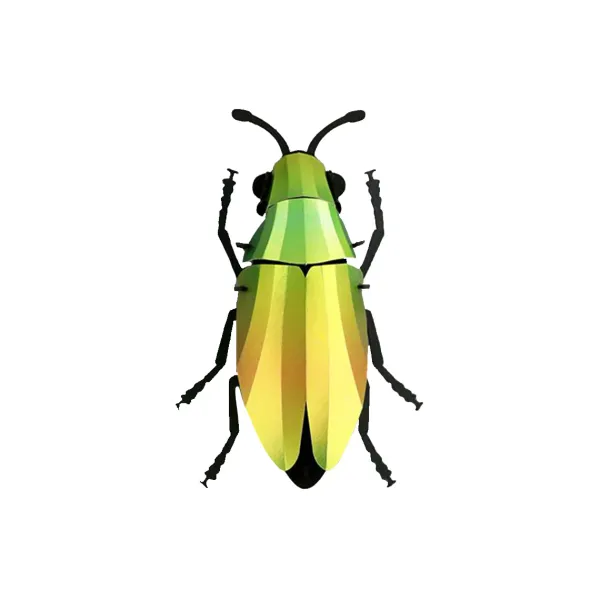 Art Mural^Assembli Trophee Origami Coleoptere Mango Vert