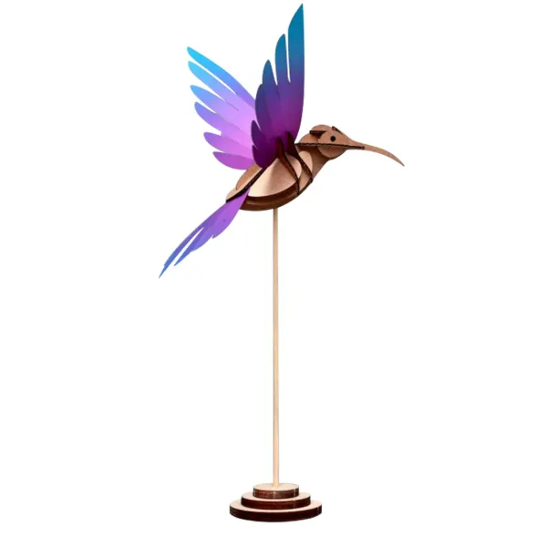 Art Mural^Assembli Trophee Origami Colibri Violet & Bleu