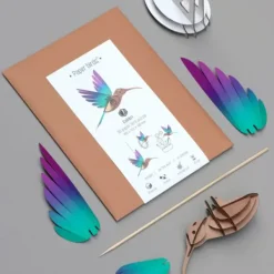 Art Mural^Assembli Trophee Origami Colibri Vert & Violet