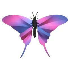 Art Mural^Assembli Trophee Origami Papillon Swordtail - Purple Metallic