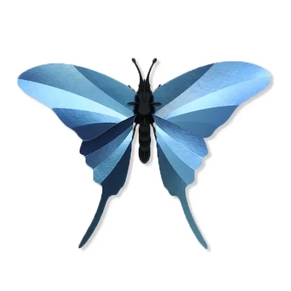 Art Mural^Assembli Trophee Origami Papillon Swordtail - Bleu Azur