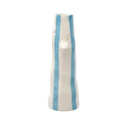 Vases^F&H Vase A Bec Et Cils En Gres - Bleu