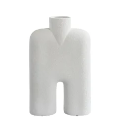 Vases^101 Copenhagen Vase Cobra Grand En Ceramique - Blanc